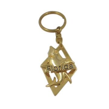 Novelty 3D Design Glod Plating America Zinc Alloy Keychain